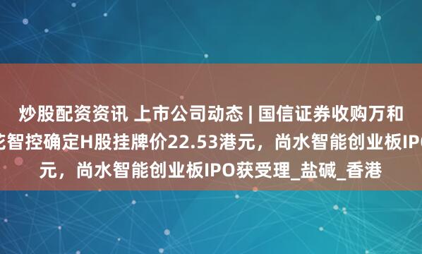 炒股配资资讯 上市公司动态 | 国信证券收购万和证券审核通过，三花智控确定H股挂牌价22.53港元，尚水智能创业板IPO获受理_盐碱_香港